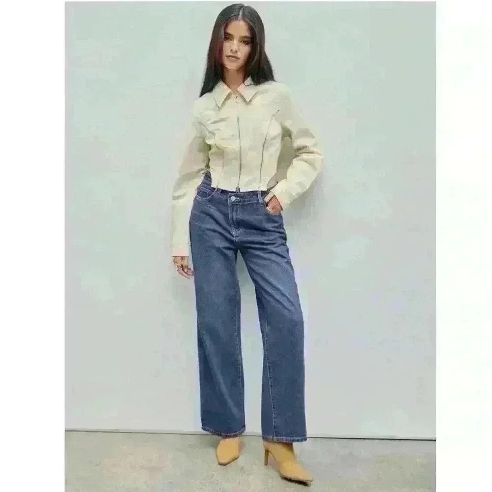 CIDER High Waisted Wide Leg Jeans Denim BUNDLE S & M CD20230628335663JN